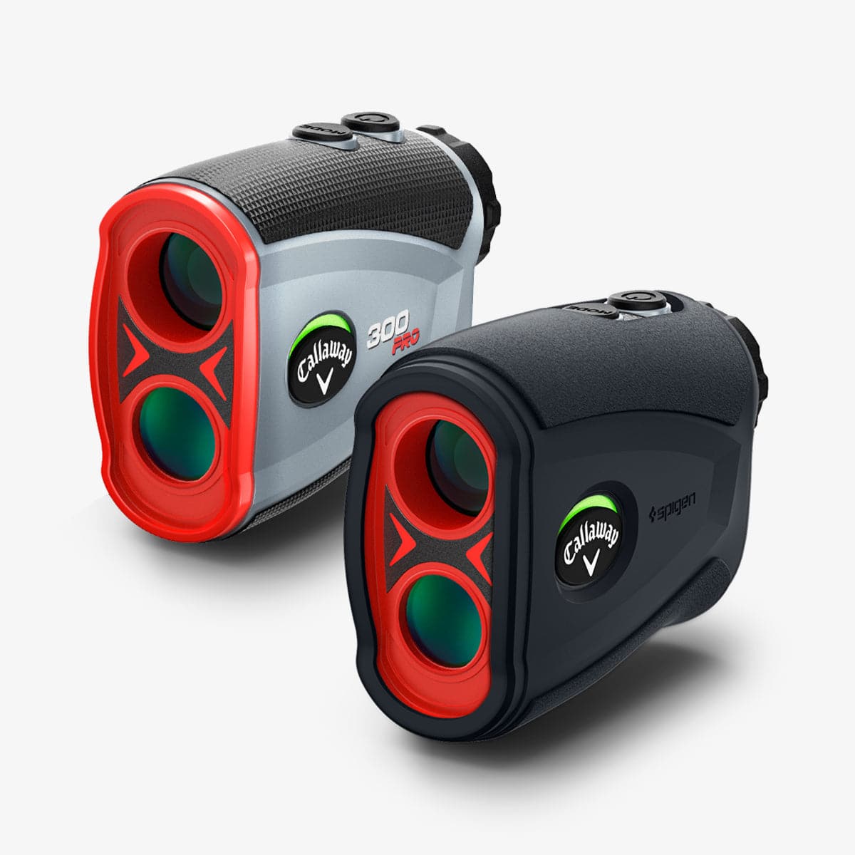 ACS03791 - Callaway 300 Pro Laser Rangefinder Case Liquid Air in charcoal showing the front, back and sides