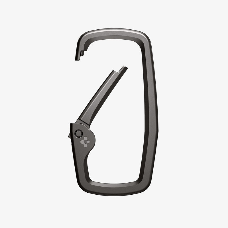 AHP02933 - Carabiner Rugged Type in black showing the front with carabiner slightly open