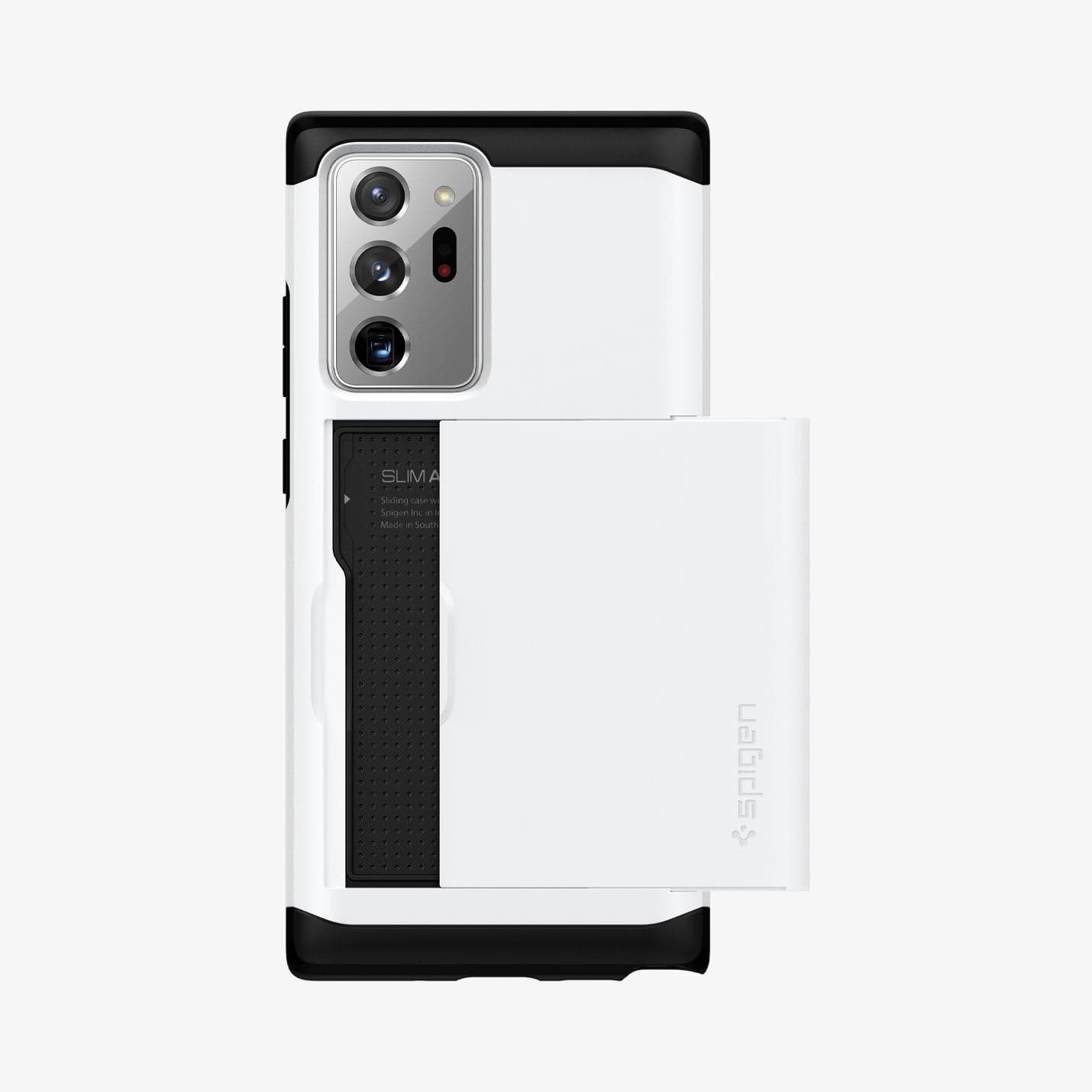 ACS01572 - Galaxy Note 20 Ultra Slim Armor CS Case in white showing the back with card slot open slightly