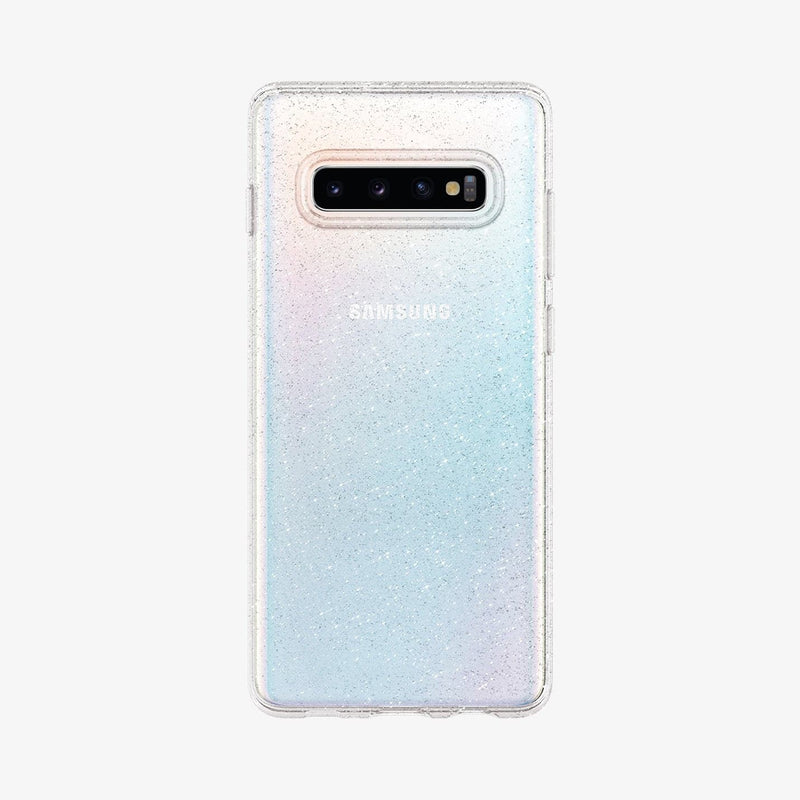 606CS25762 - Galaxy S10 Plus Liquid Crystal Glitter Case in crystal quartz showing the back