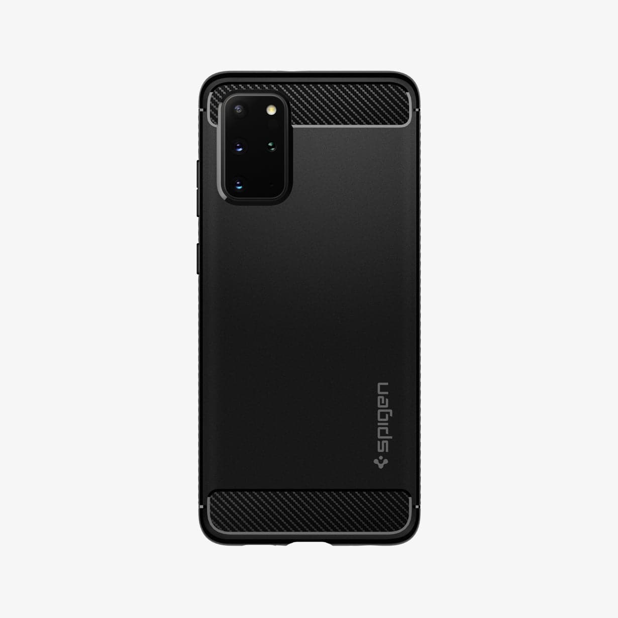 ACS00753 - Galaxy S20 Plus Rugged Armor Case in black showing the back