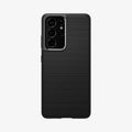 ACS02350 - Galaxy S21 Ultra Liquid Air Case in matte black showing the back