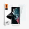AFL04137 - Galaxy S22 Ultra 5G Screen Protector Neo Flex showing the packaging, phone screen, and two flexible screen protectors