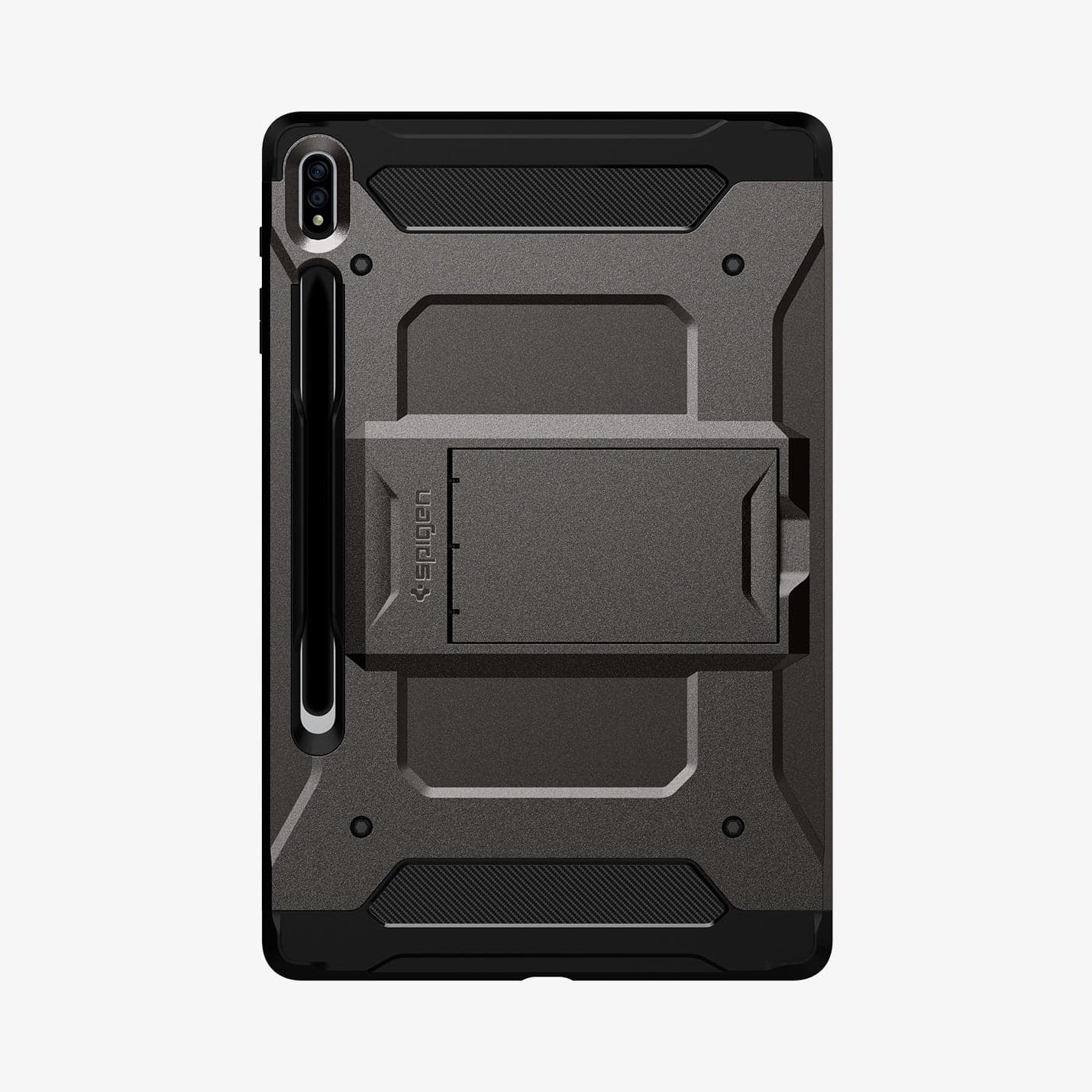 ACS01608 - Galaxy Tab S8 Plus Case Tough Armor Pro in gunmetal showing the back