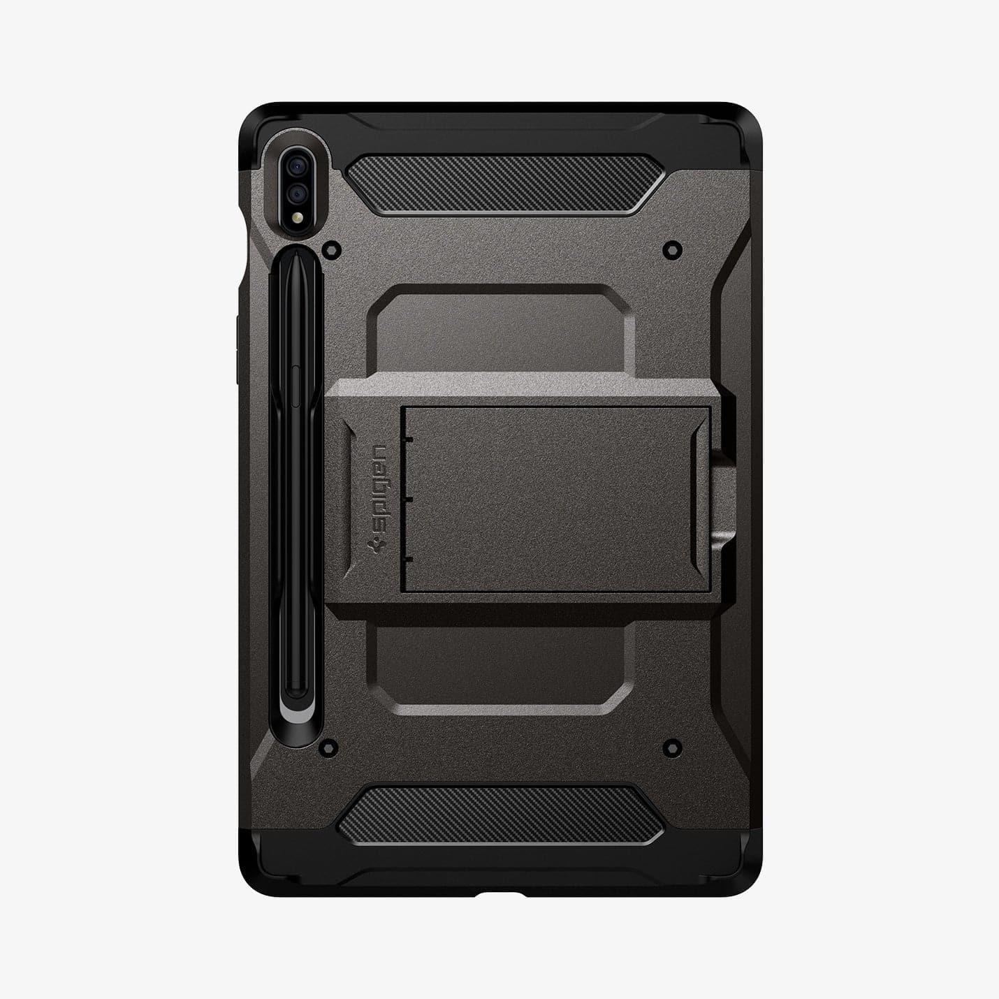 ACS01605 - Galaxy Tab S8 Case Tough Armor Pro in gunmetal showing the back