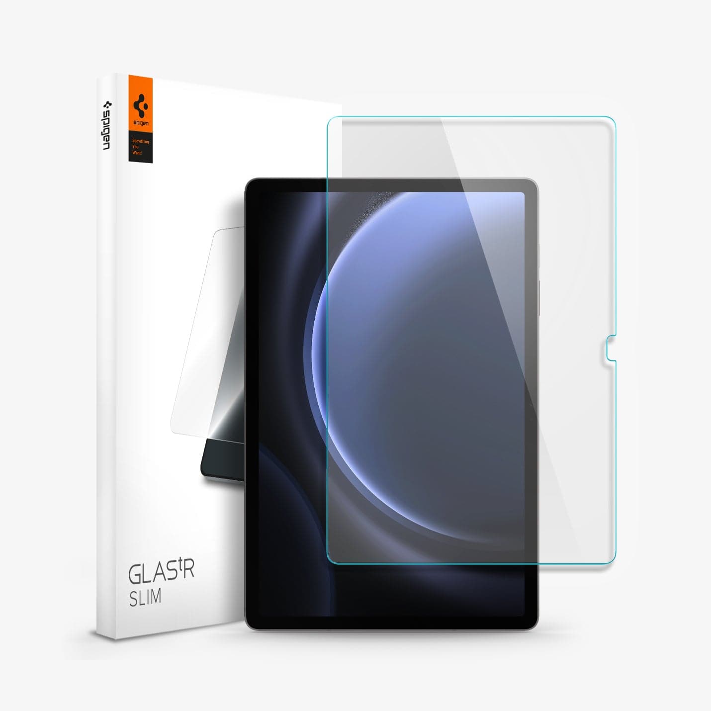 AGL07001 - Galaxy Tab S9 FE+ Series Screen Protector EZ FIT GLAS.tR showing the device, screen protector and packaging
