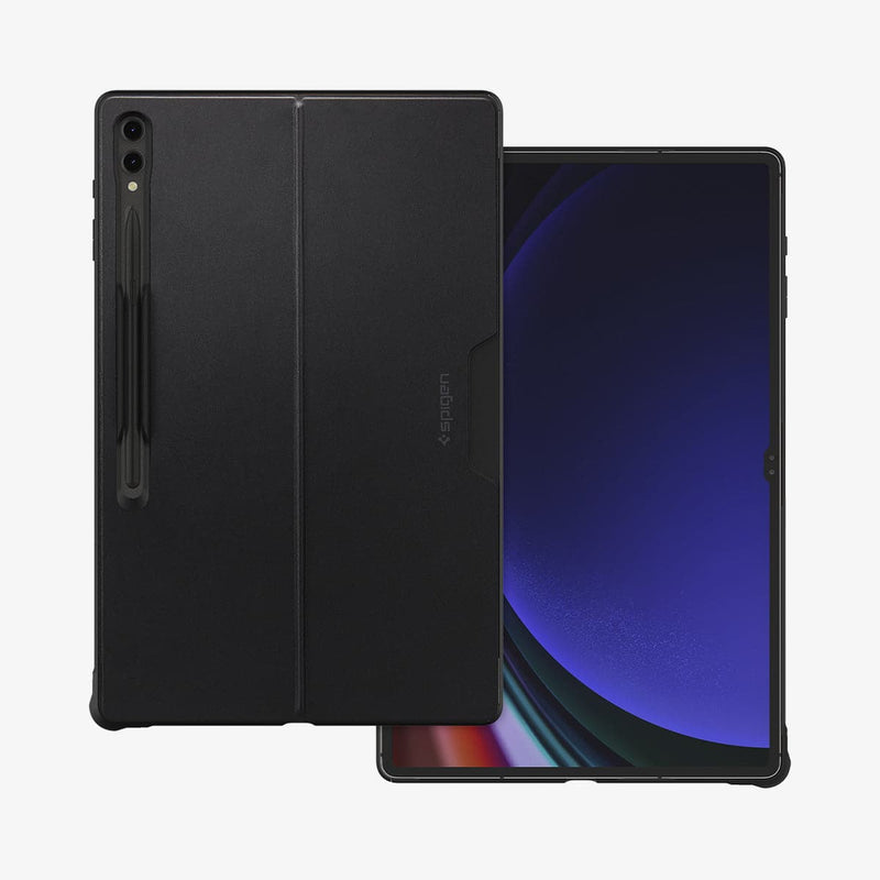 ACS06834 - Galaxy Tab S9 Ultra Case Thin Fit Pro in black showing the front and back