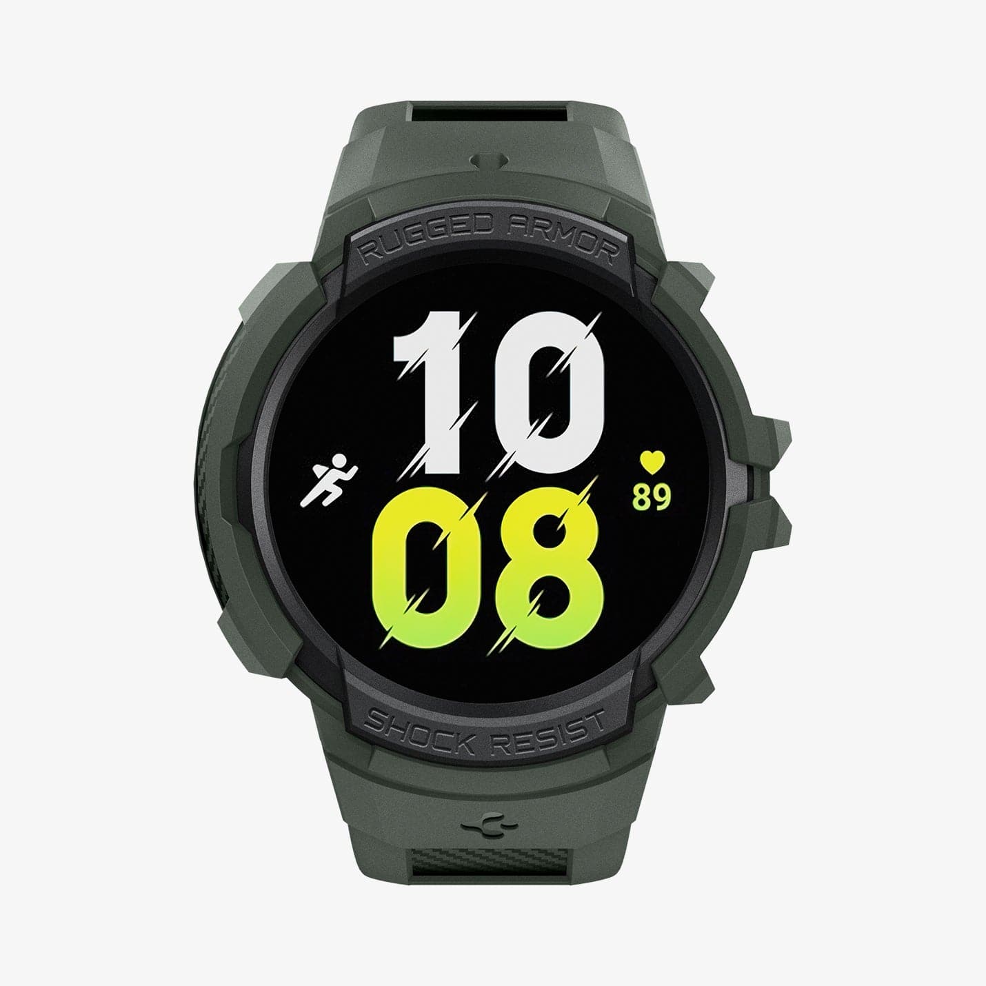 ACS04325 - Galaxy Watch 5/4 (44mm) Case Rugged Armor Pro in military green showing the front