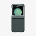 ACS06228 - Galaxy Z Flip 5 Case Tough Armor Pro in abyss green showing the back with phone fully open