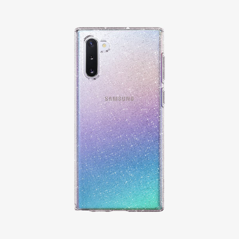 628CS27371 - Galaxy Note 10 Series Liquid Crystal Glitter Case in crystal quartz showing the back
