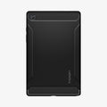 ACS01562 - Galaxy Tab A7 Case Rugged Armor in matte black showing the back