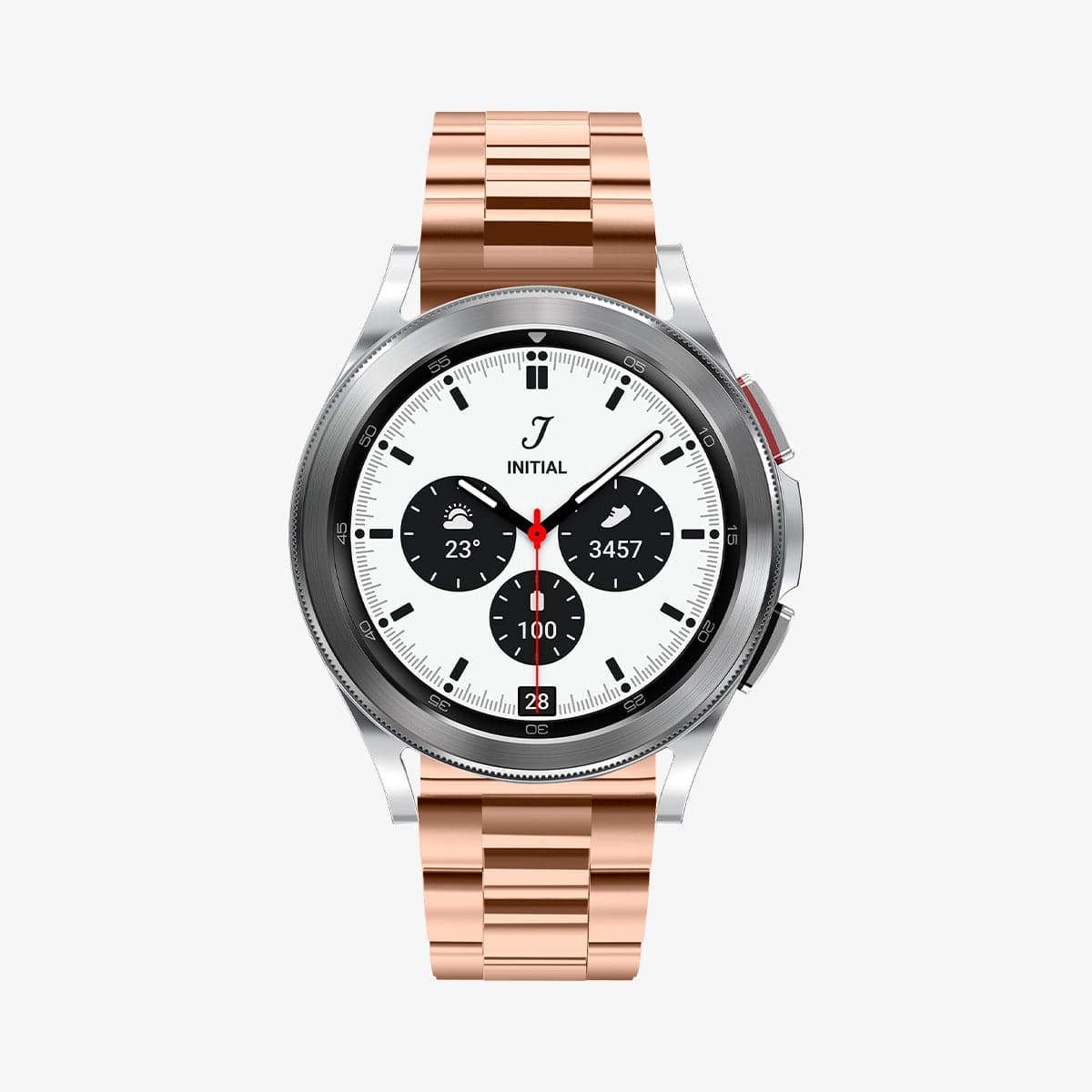 600WB24982 - Galaxy Watch Band (20mm) Modern Fit in rose gold showing the front