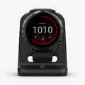 AMP02212 - Garmin Watch Night Stand S390 in black showing the front with watch on stand