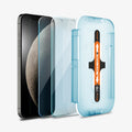 AGL01815 - iPhone 12 Mini Screen Protector EZ FIT GLAS.tR SLIM (Sensor Protection) showing the ez fit tray, film, screen protector and device