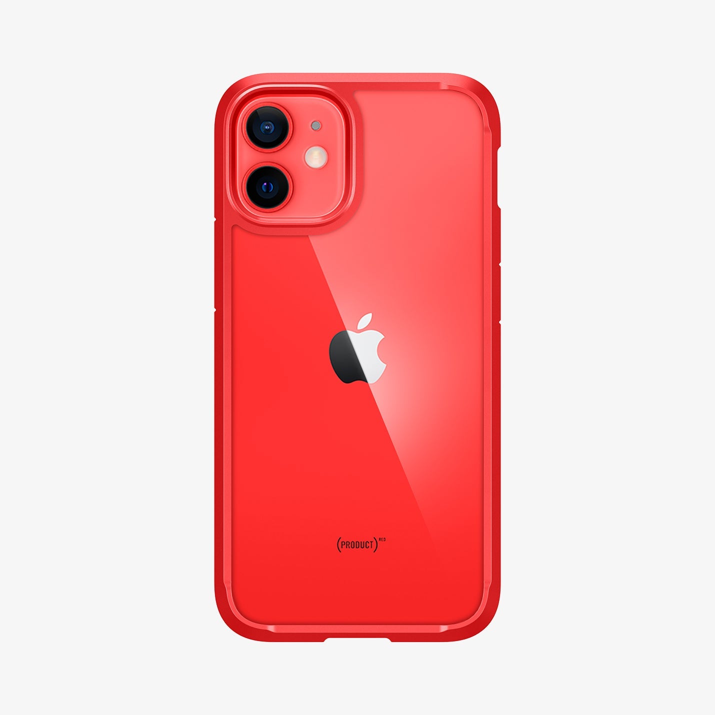 ACS01747  - iPhone 12 Mini Case Ultra Hybrid in red showing the back
