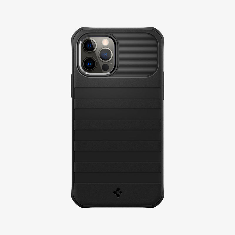 ACS02951 - iPhone 12 / iPhone 12 Pro Case Geo Armor 360 in black showing the back