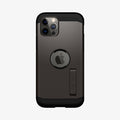 ACS01709 - iPhone 12 / iPhone 12 Pro Case Tough Armor in gunmetal showing the back
