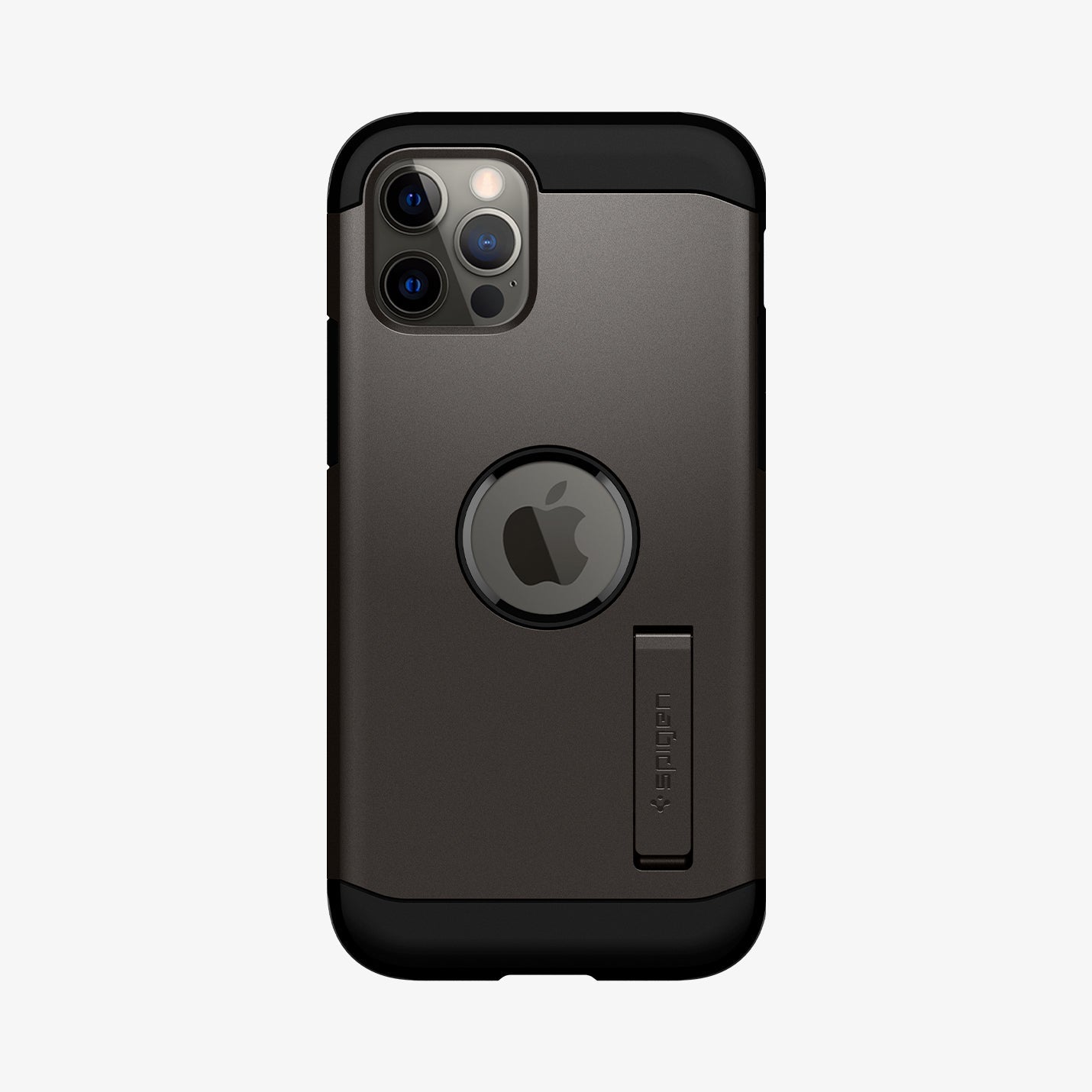 ACS01709 - iPhone 12 / iPhone 12 Pro Case Tough Armor in gunmetal showing the back