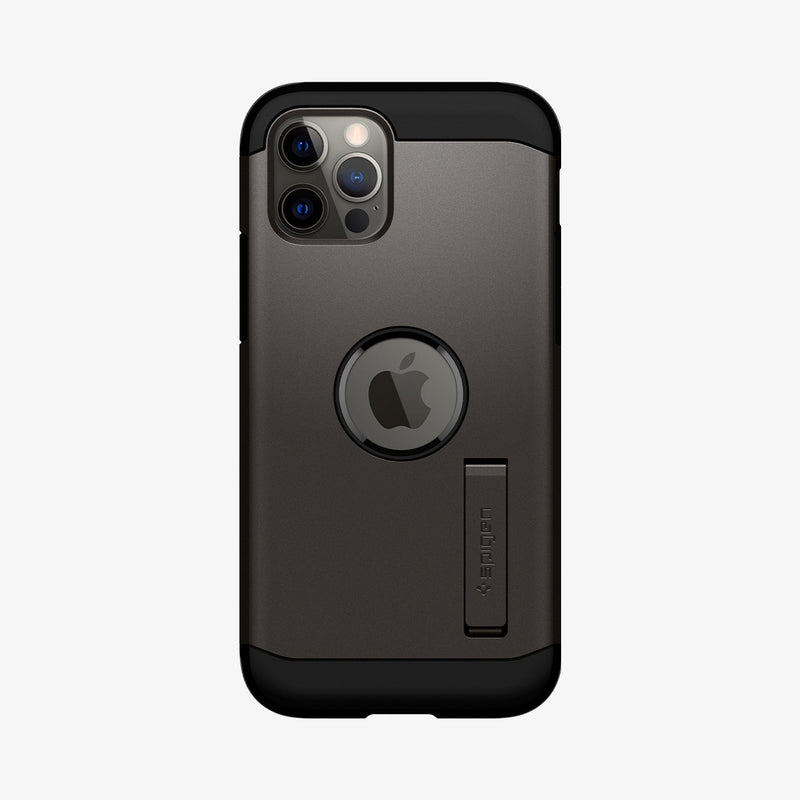 ACS01709 - iPhone 12 / iPhone 12 Pro Case Tough Armor in gunmetal showing the back