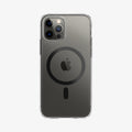 ACS04083 - iPhone 12 / 12 Pro Case Ultra Hybrid Mag (MagFit) in carbon fiber showing the back