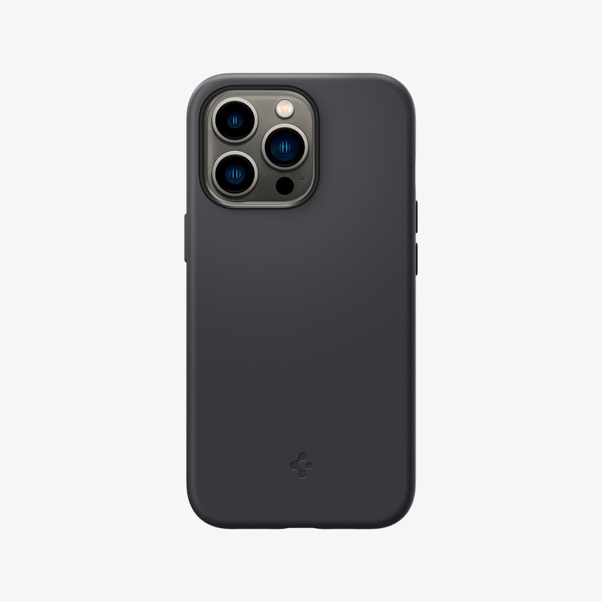 ACS03283 - iPhone 13 Pro Case Silicone Fit in black showing the back
