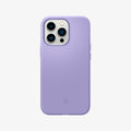 ACS03286 - iPhone 13 Pro Case Silicone Fit in iris purple showing the back
