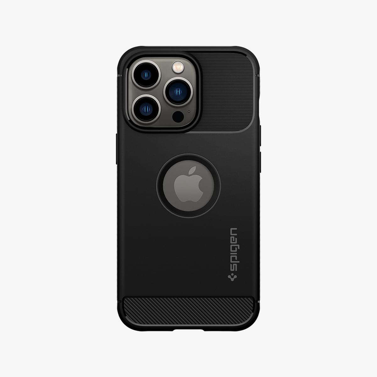 ACS03257 - iPhone 13 Pro Case Rugged Armor in black showing the back