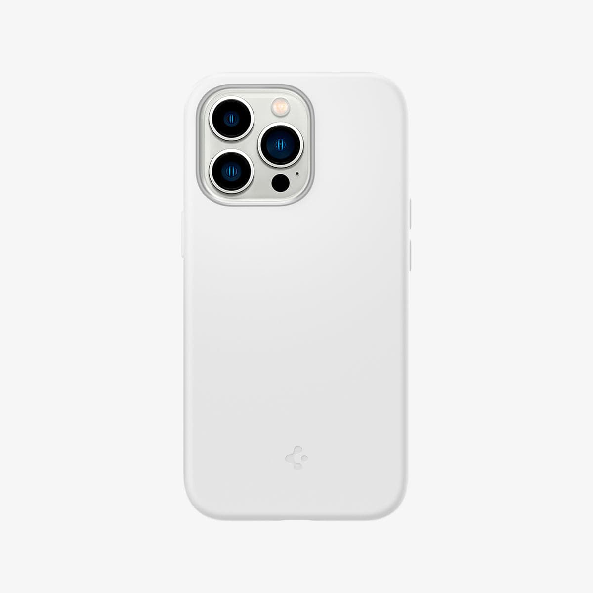 ACS03284 - iPhone 13 Pro Case Silicone Fit in white showing the back