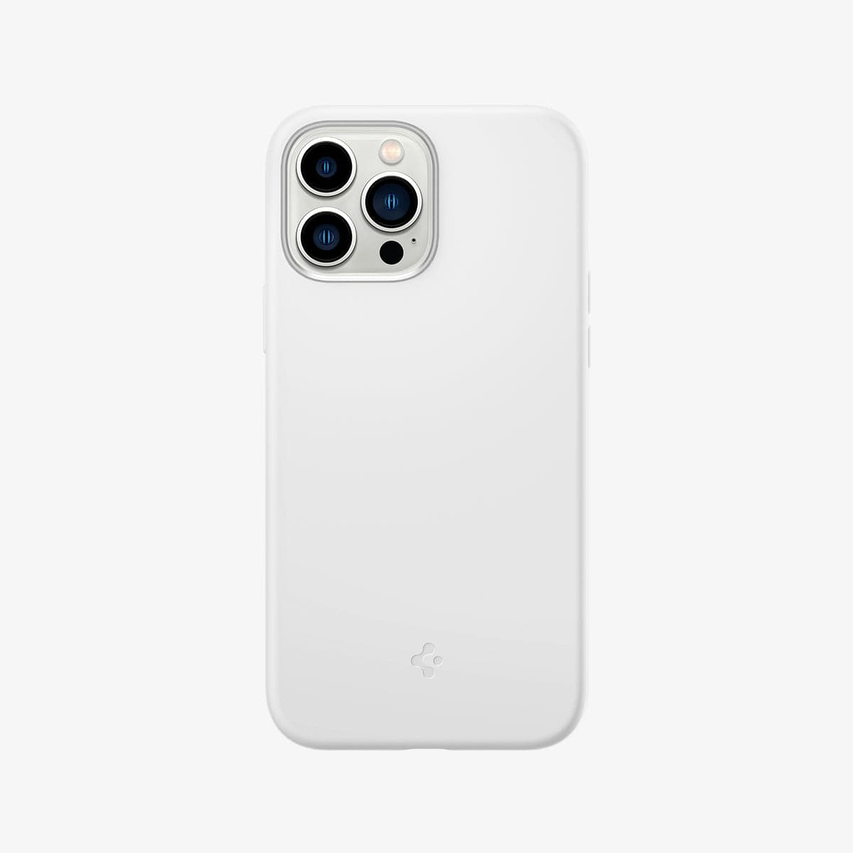 ACS03229 - iPhone 13 Pro Max Case Silicone Fit in white showing the back