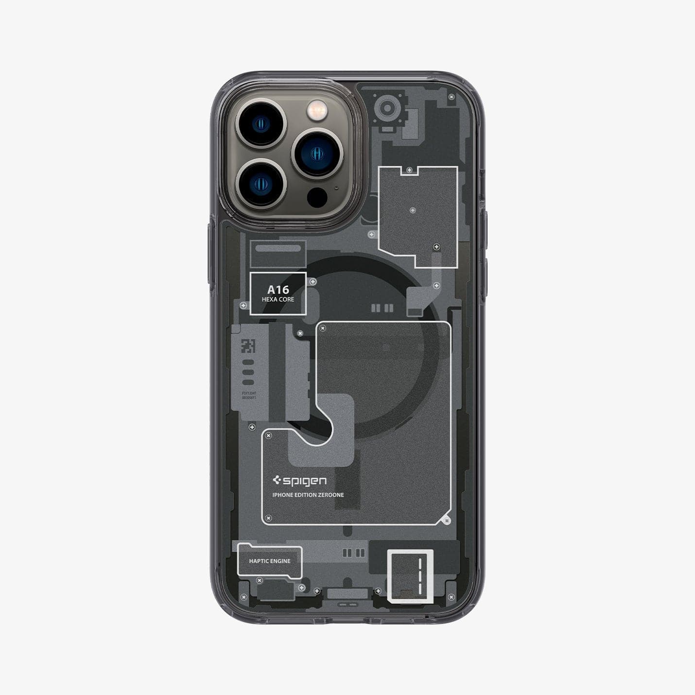 ACS05450 - iPhone 13 Pro Max Case Ultra Hybrid Zero One (MagFit) showing the back