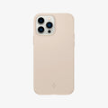 ACS03195 - iPhone 13 Pro Max Case Thin Fit in sand beige showing the back