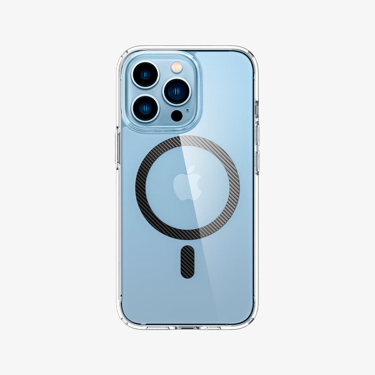 ACS04085 - iPhone 13 Pro Case Ultra Hybrid Mag (MagFit) in carbon fiber showing the back
