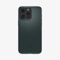 ACS06548 - iPhone 15 Pro Max Case Thin Fit in abyss green showing the back
