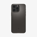 ACS06545 - iPhone 15 Pro Max Case Thin Fit in gunmetal showing the back