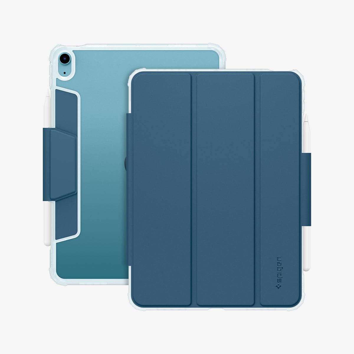 ACS04568 - iPad Air 10.9" (2022 / 2020) Case Ultra Hybrid Pro in teal blue showing the front and back