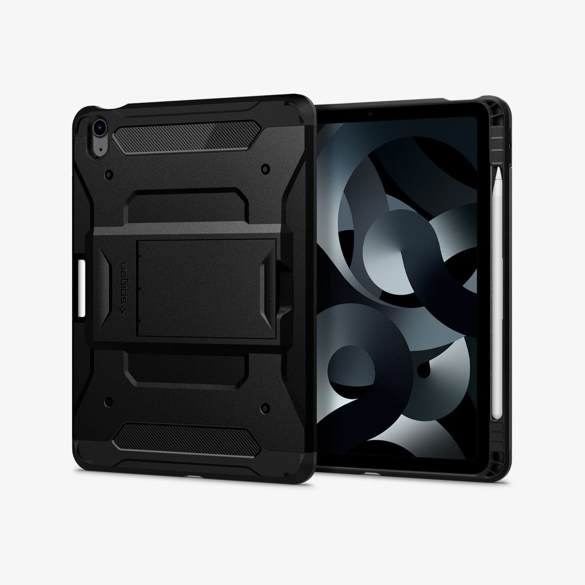 ACS02051 - iPad Air 10.9" (2022 / 2020) Case Tough Armor Pro in black showing the back and front