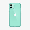 ACS00406 - iPhone 11 Case Ultra Hybrid in green crystal showing the back