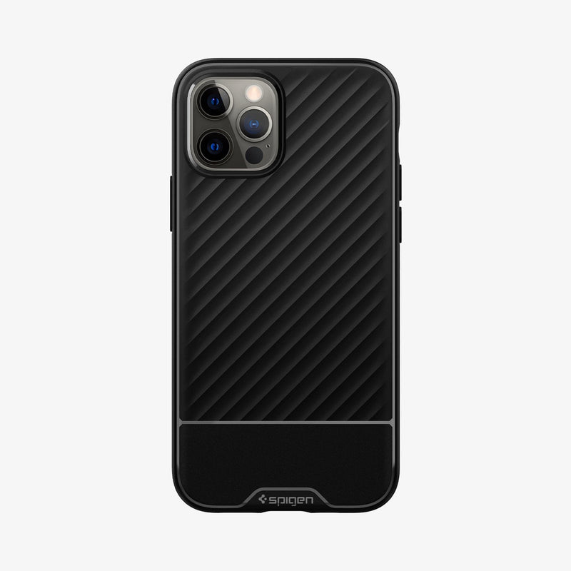 ACS01515 - iPhone 12 / iPhone 12 Pro Case Core Armor in matte black showing the back