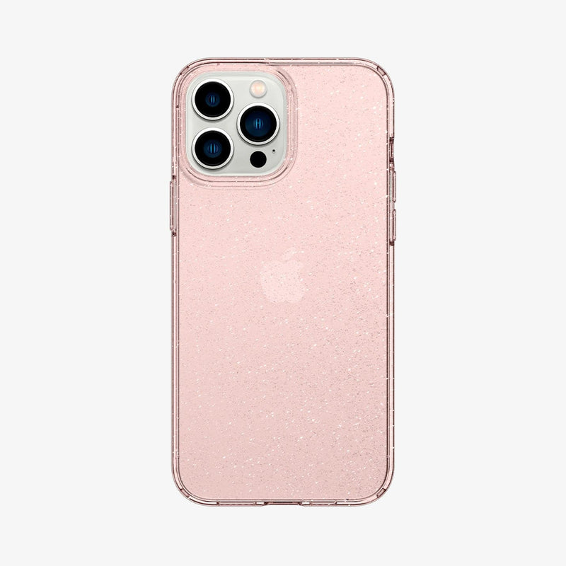 ACS03199 - iPhone 13 Pro Max Case Liquid Crystal Glitter in rose quartz showing the back