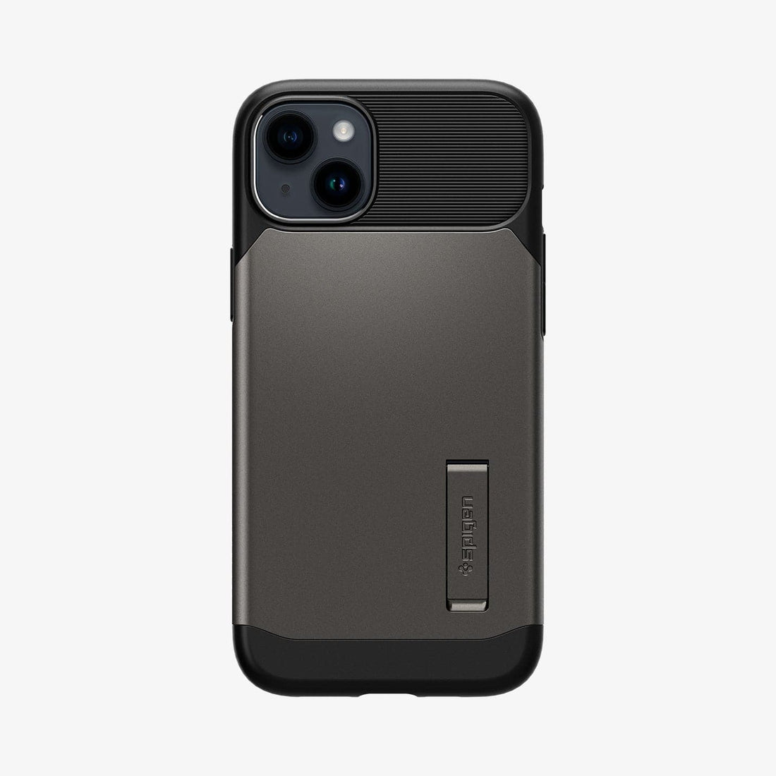 ACS04659 - iPhone 14 Plus Case Slim Armor (MagFit) in gunmetal showing the back