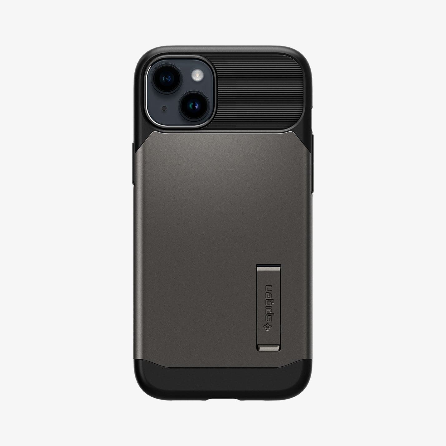 ACS04659 - iPhone 14 Plus Case Slim Armor (MagFit) in gunmetal showing the back
