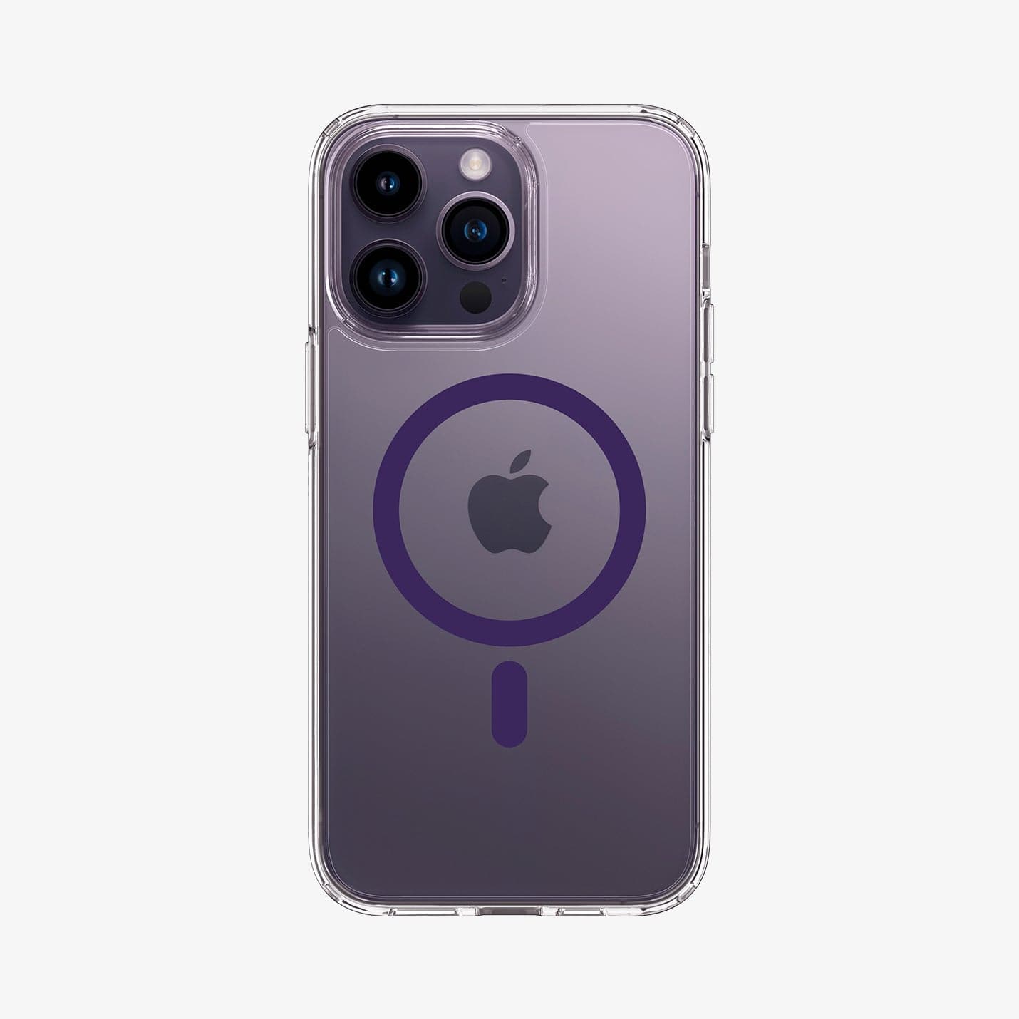 ACS05585 - iPhone 14 Pro Case Ultra Hybrid (MagFit) in deep purple showing the back