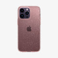 ACS04955 - iPhone 14 Pro Case Liquid Crystal Glitter in rose quartz showing the back