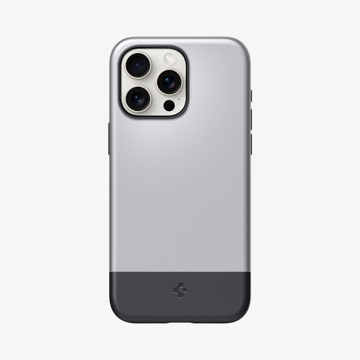 ACS06613 - iPhone 15 Pro Max Case Style Armor (MagFit) in classic silver showing the back