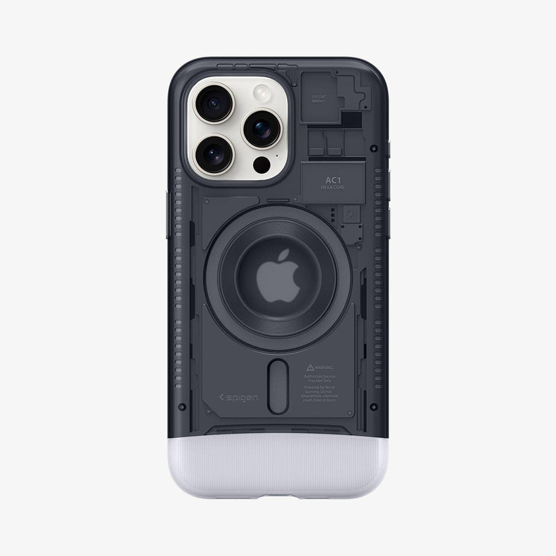 ACS06742 - iPhone 15 Pro Case Classic C1 (MagFit) in graphite showing the back