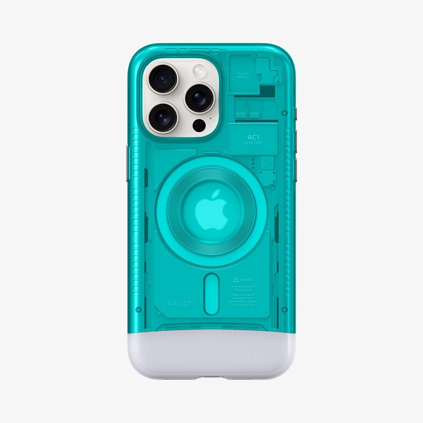 ACS06608 - iPhone 15 Pro Max Case Classic C1 (MagFit) in bondi blue showing the back
