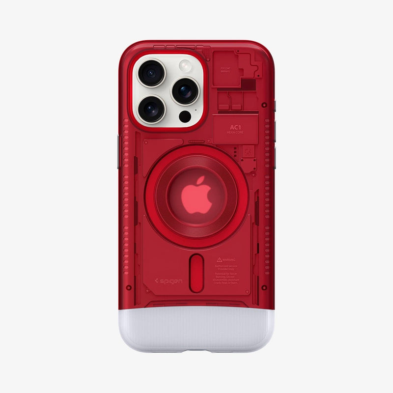 ACS06609 - iPhone 15 Pro Max Case Classic C1 (MagFit) in ruby showing the back