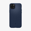 ACS06816 - iPhone 15 Case Mag Armor (MagFit) in navy blue showing the back