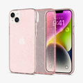 ACS04889 - iPhone 14 Plus Case Liquid Crystal Glitter in rose quartz showing the back, inside and front