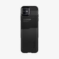 ACS01750 - iPhone 12 Mini Case Slim Armor CS in black showing the back with card slot layer slid down